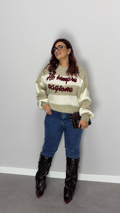 Maglioncino Ho sempre ragione Beige Ds3130