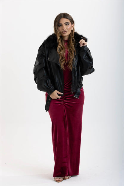 Giacca Bikerblack con Pelliccia 2904