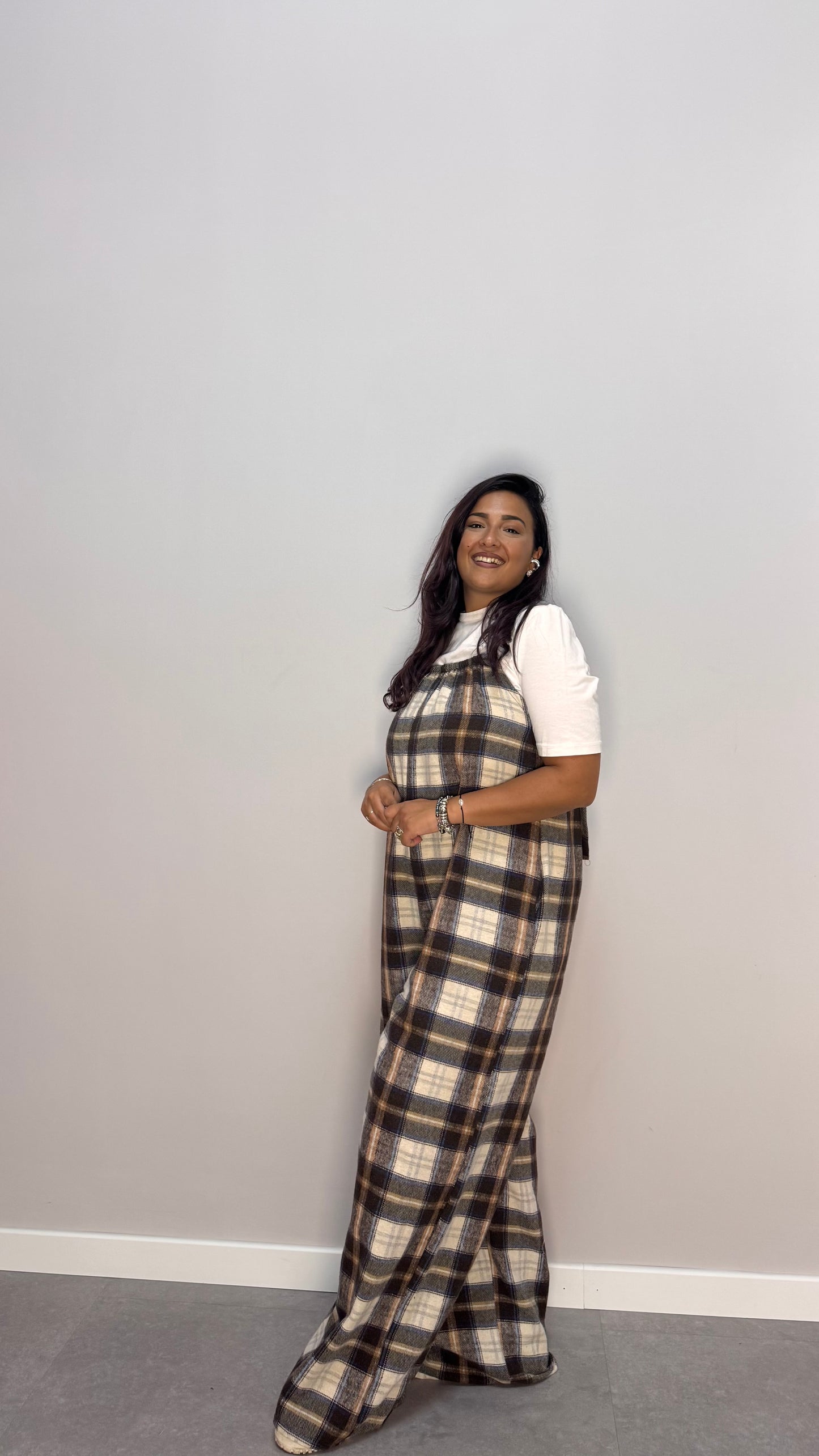 Salopette in Flanella Checkland Marrone 25696