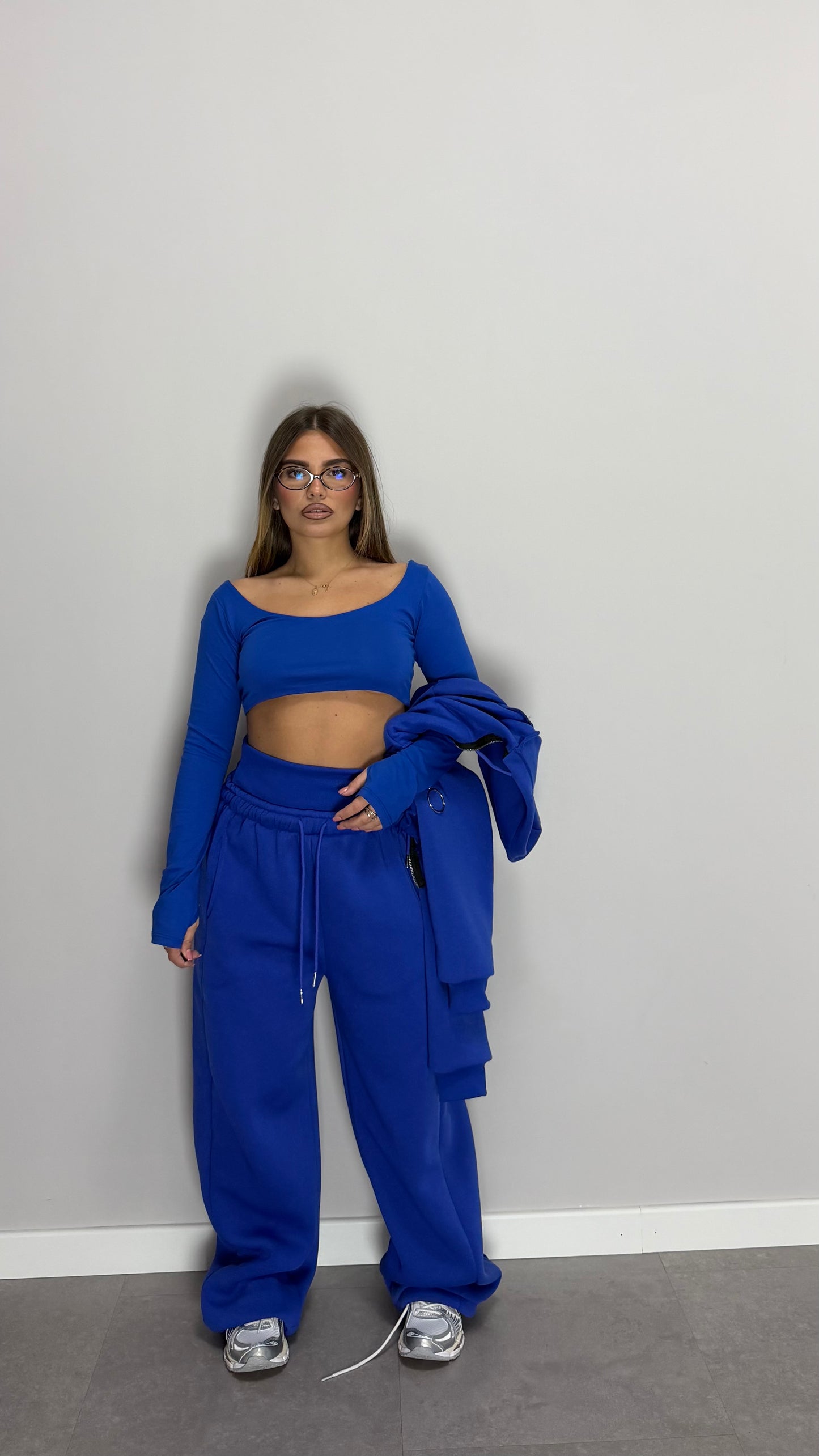 Coordinato in Tuta Three Ring Blu Felpata 3 pezzi 5552