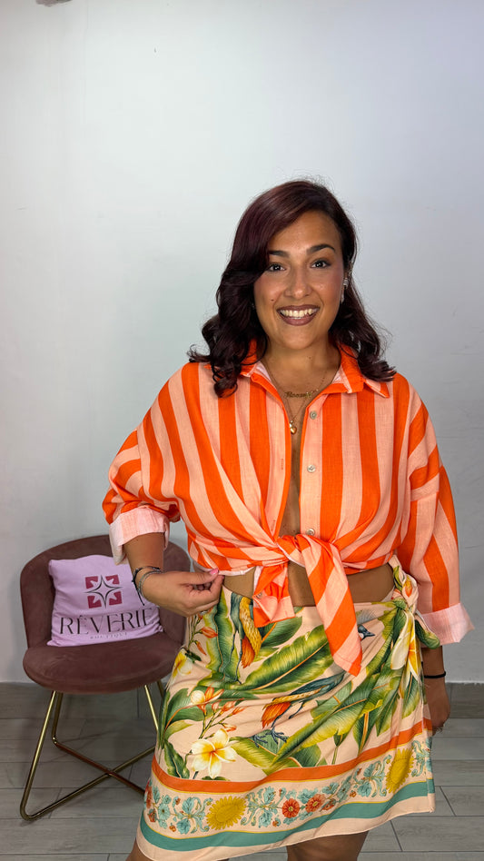 Camicia Saint Arancio a Righe in tessuto 26727