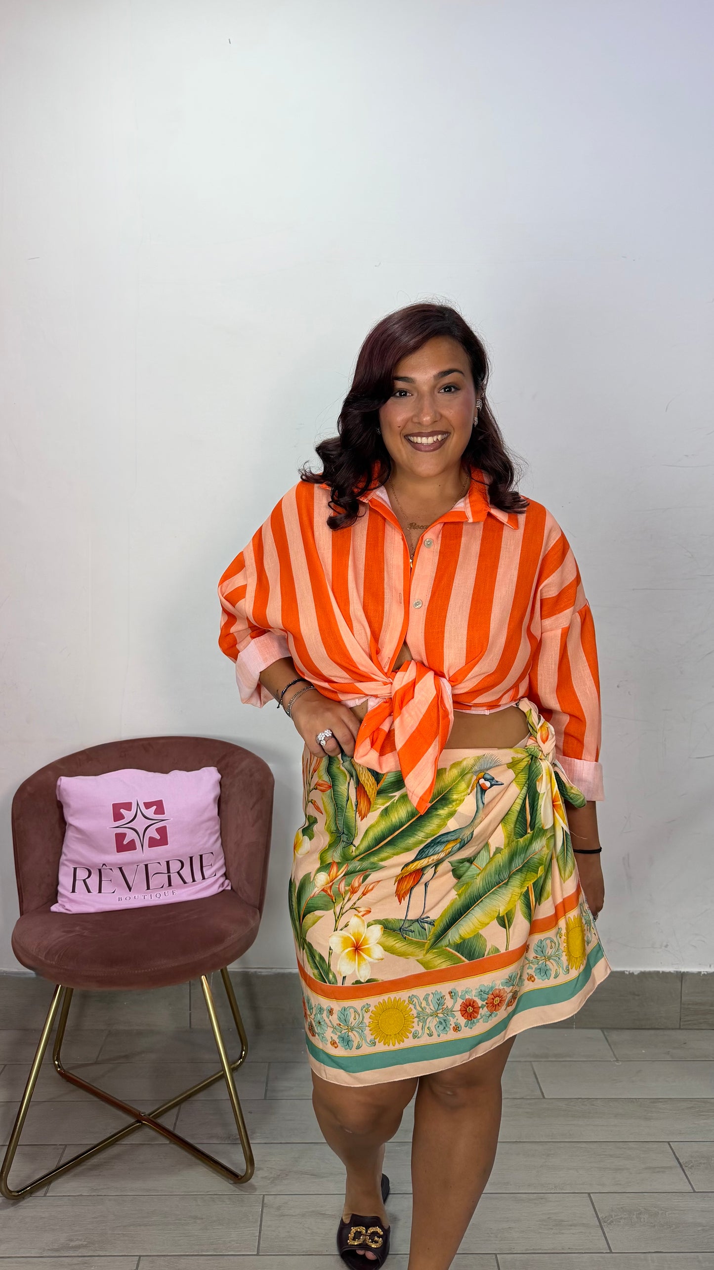 Camicia Saint Arancio a Righe in tessuto 26727