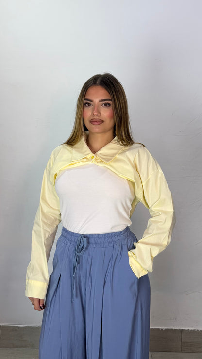 Top Nerea Giallo canotta con sovracamicia 60962