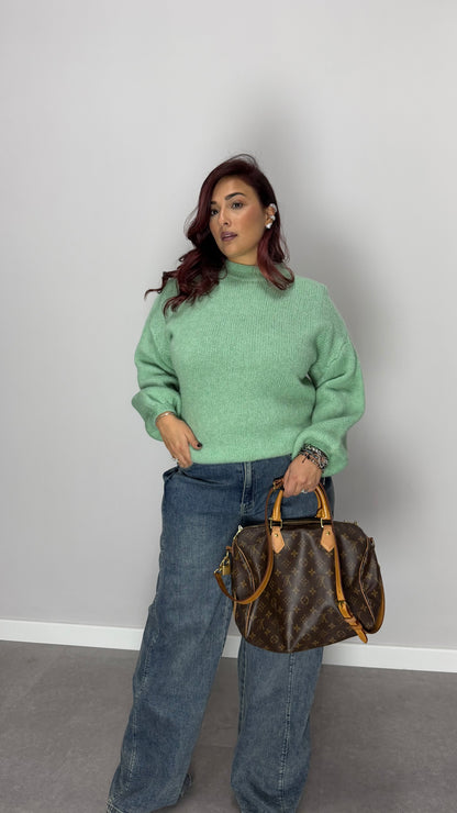 Maglioncino Flow verde in lana Ds2412