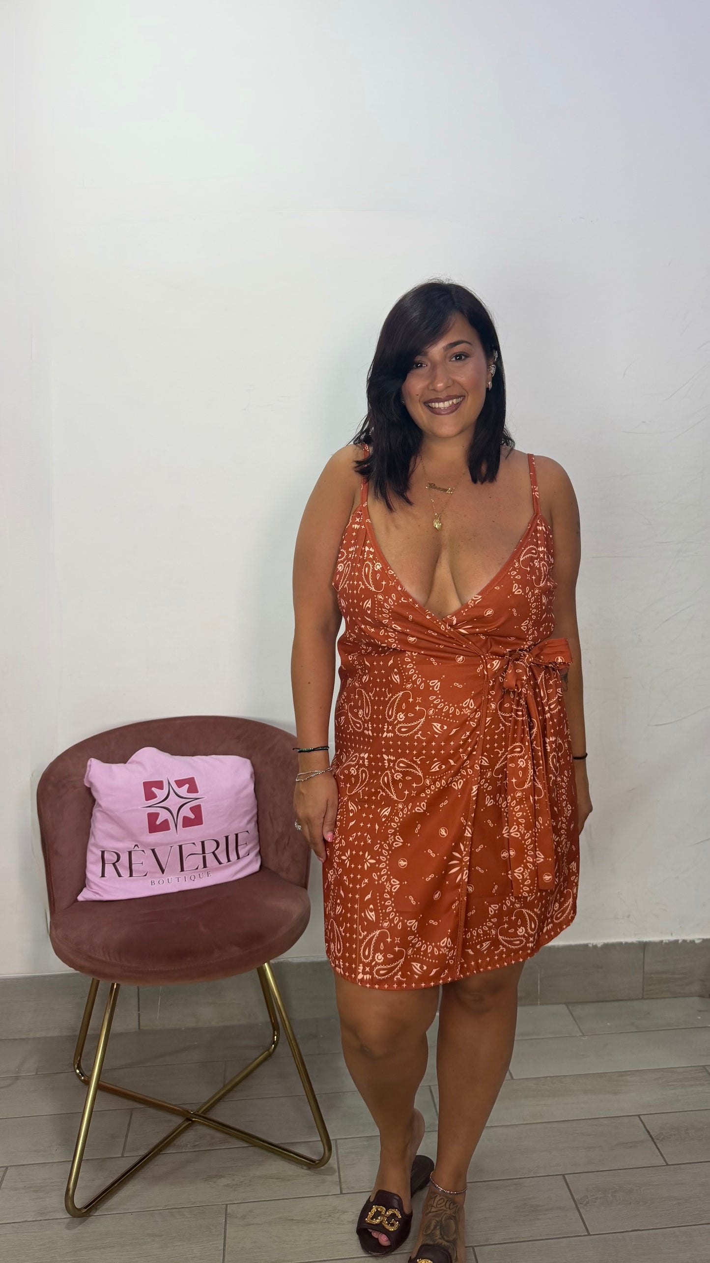 Dress Isabelle a portafoglio Con Paisley Ruggine 15971