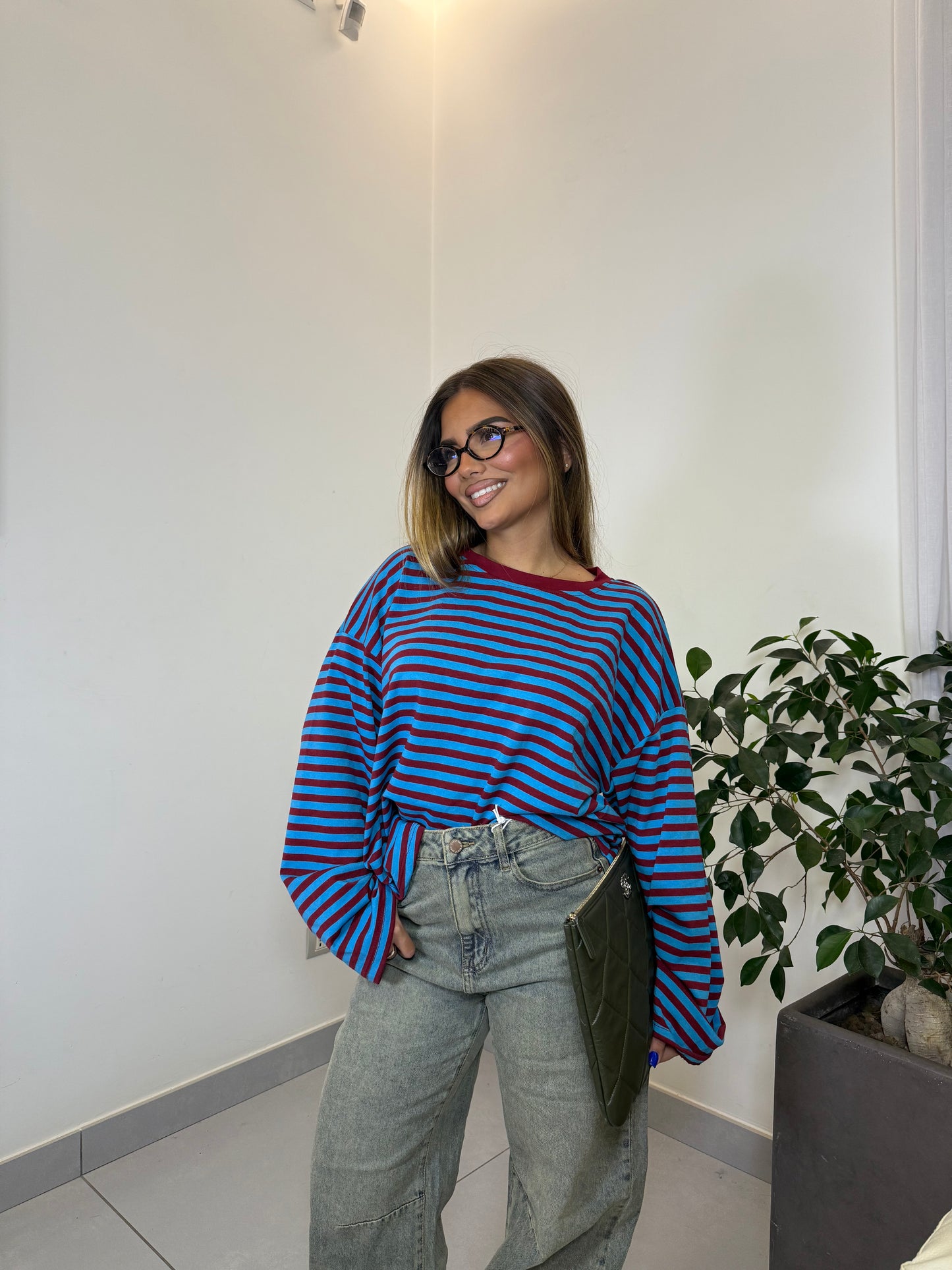 T-shirt Raya Oversize Blu F1109