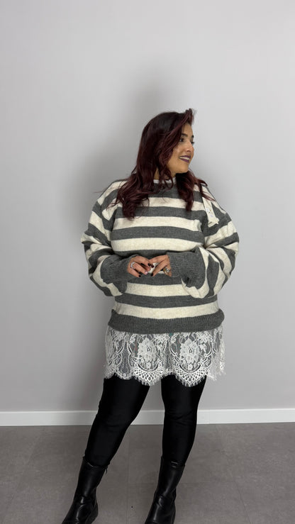 Maxi Pull Adele Soft Grigio 25892