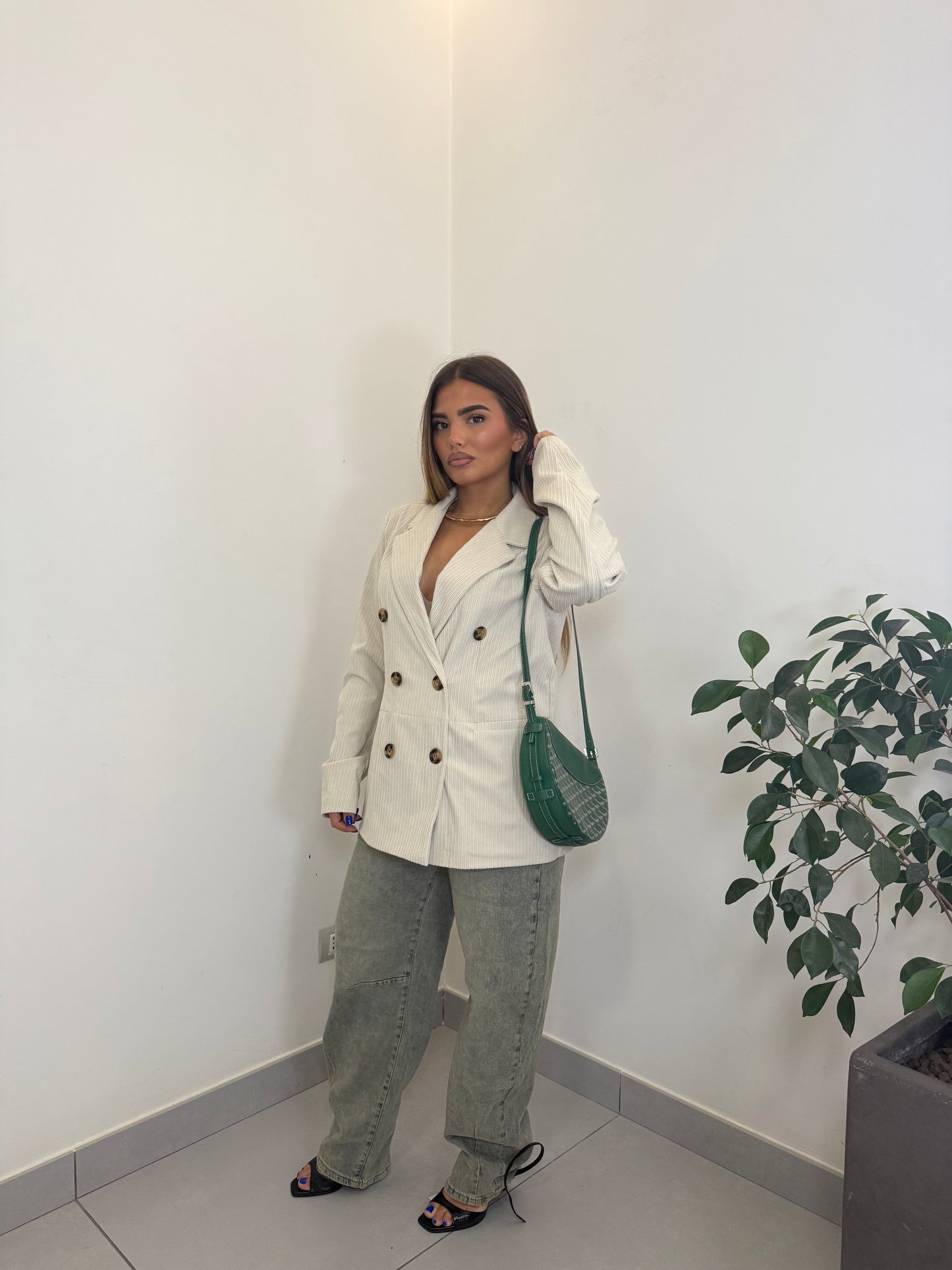 Giacca Cordelia in velluto Panna 251017