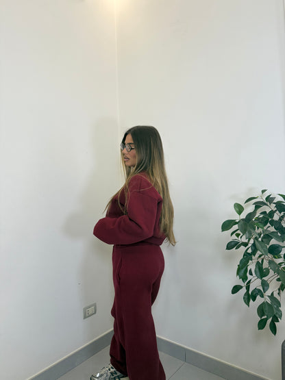 Tuta Cleo Bordeaux Felpata 43770/784