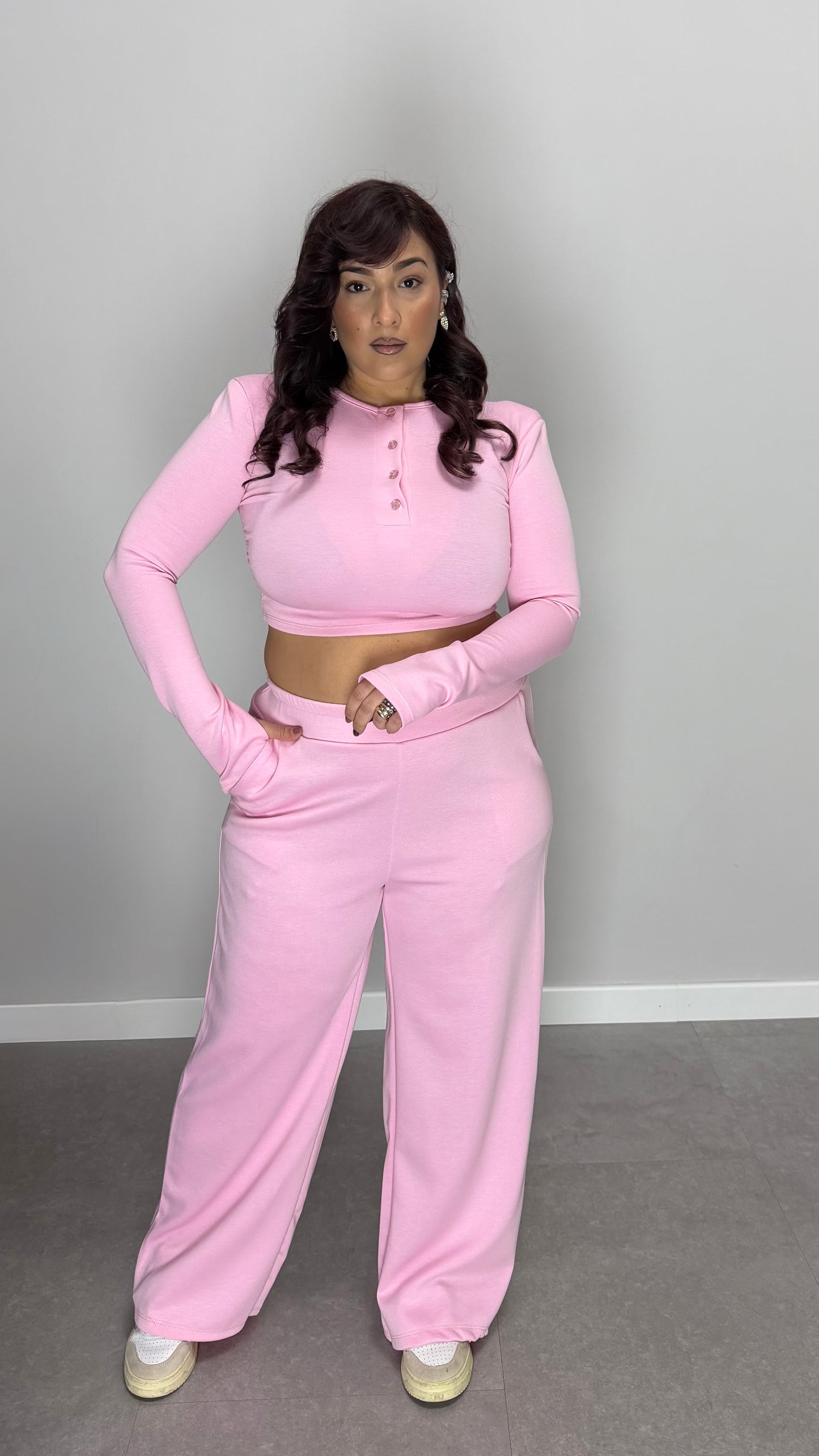 Coordinato Sis in tuta Rosa con guantino e spallina FF44