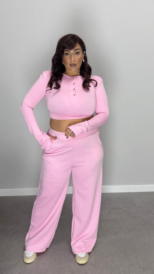 Coordinato Sis in tuta Rosa con guantino e spallina FF44