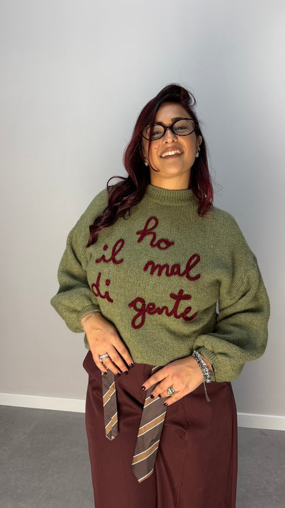 Maglioncino Ho Mal di Gente Verde 2903