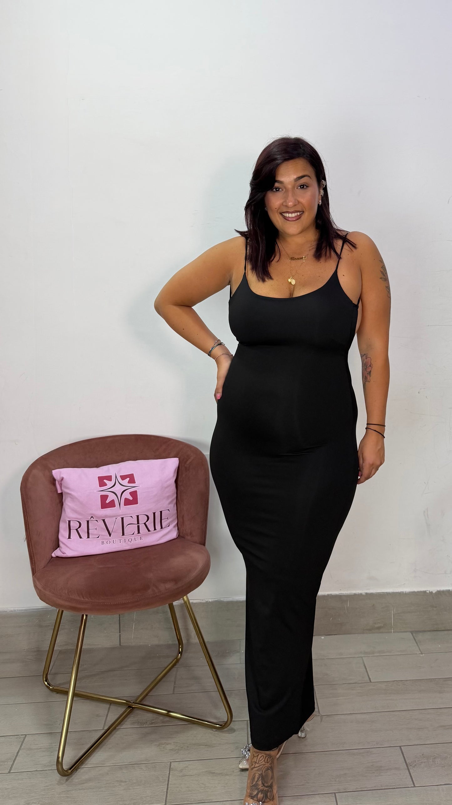 Dress Liscio Nero in Lycra 22289