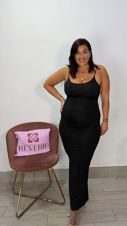 Dress Liscio Nero in Lycra 22289