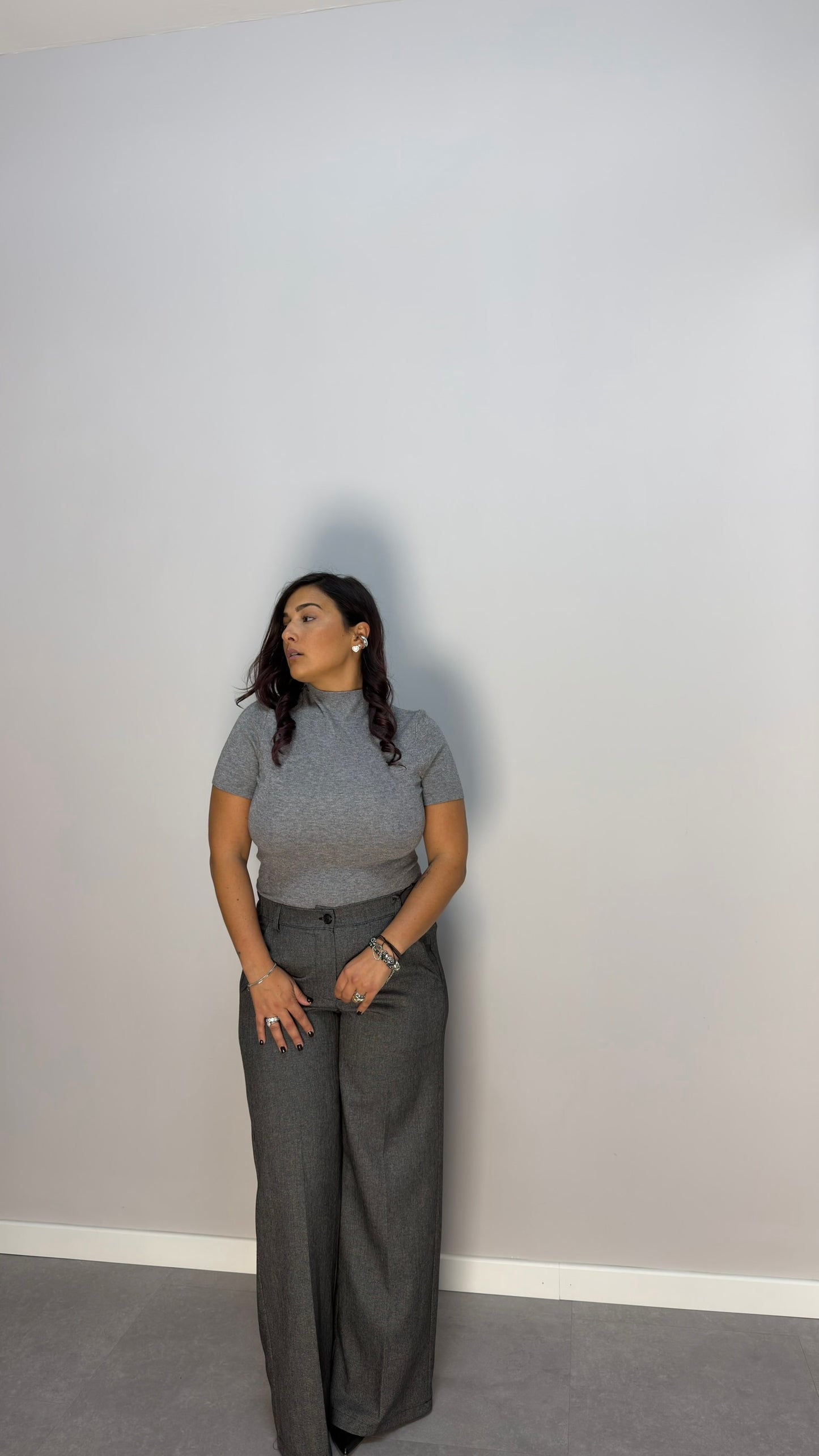 Pullover Solea Grigio Top Quality Lana Rasata EM2190