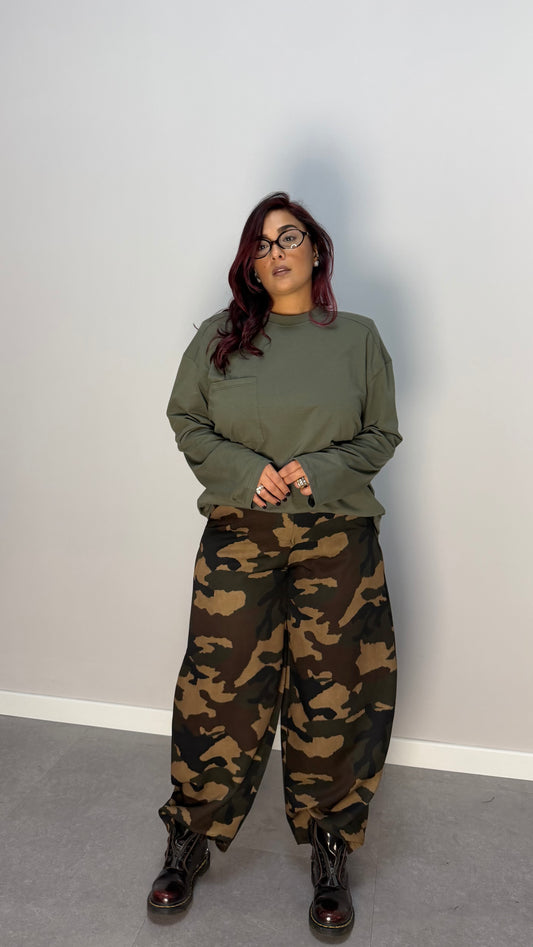 T-shirt Helena Verde con Taschino e spalline HP9273