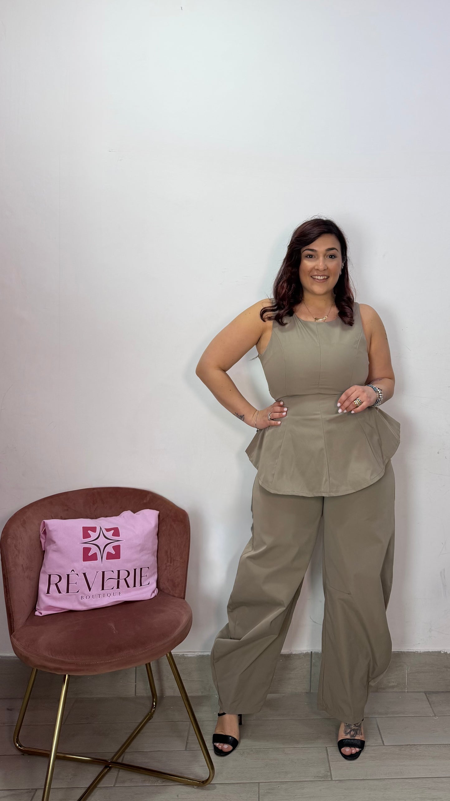 Coordinato Indy Fango con top in tessuto 25030