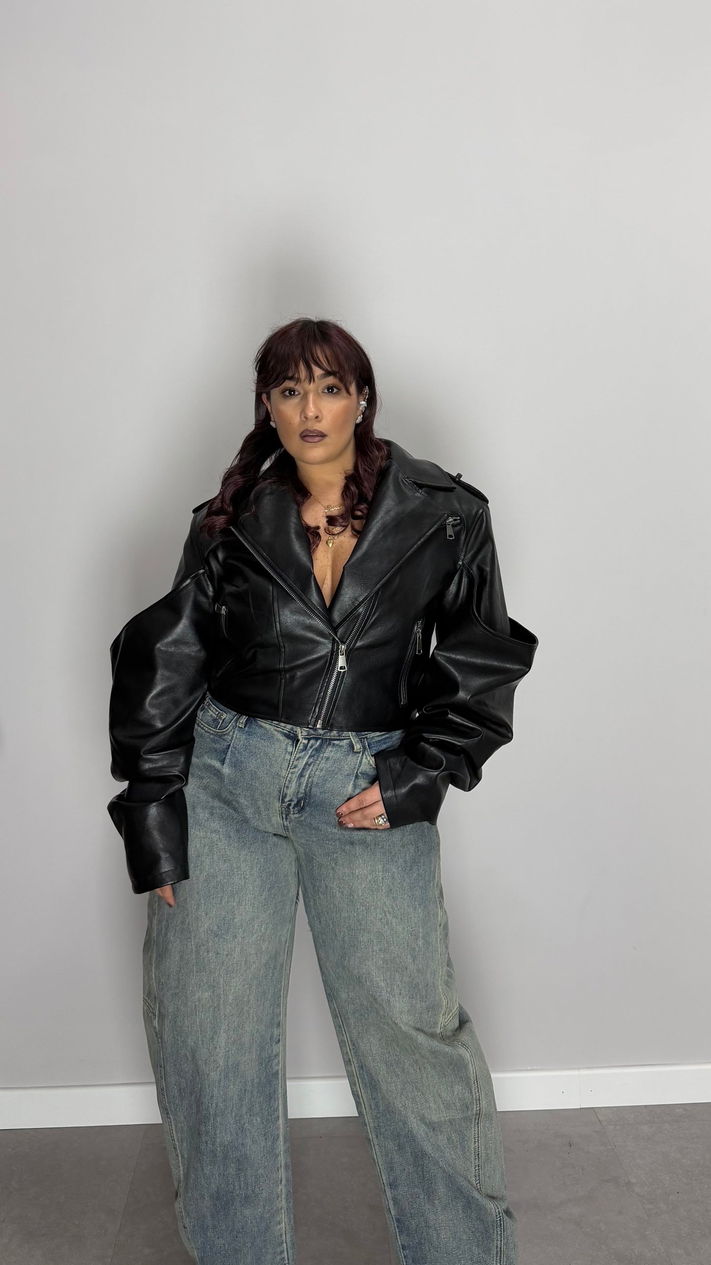 Giacca Elektra in Pelle Black 6683