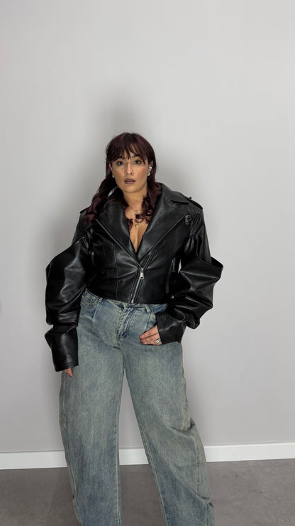 Giacca Elektra in Pelle Black 6683