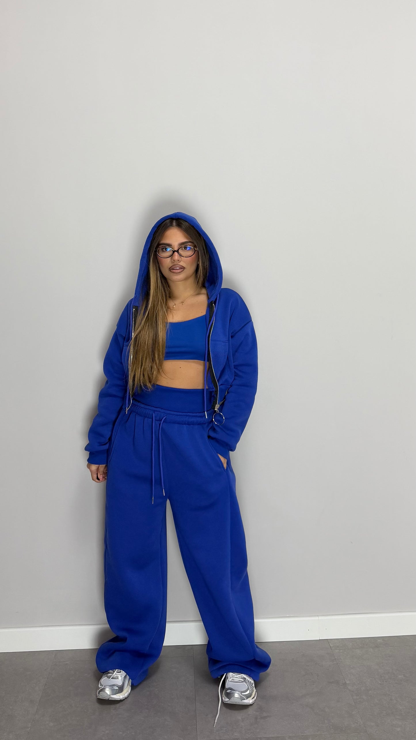 Coordinato in Tuta Three Ring Blu Felpata 3 pezzi 5552