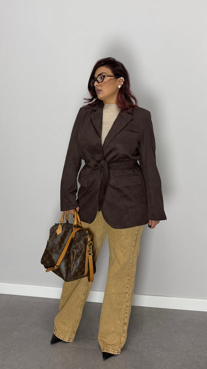 Giacca Suede Scamoscita Marrone M11137