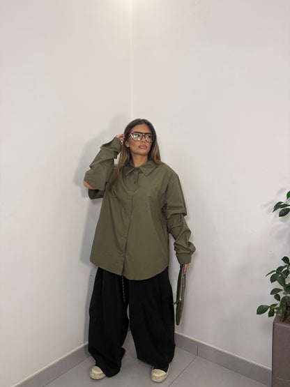 Camicia Selvaggia Verde in cotone 2640