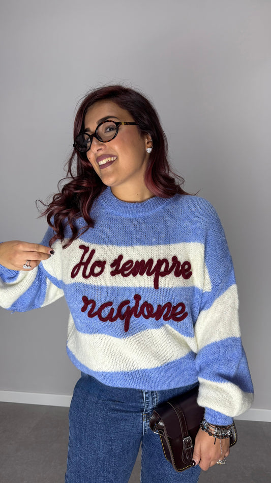 Maglioncino Ho sempre ragione Azzurro DS3130