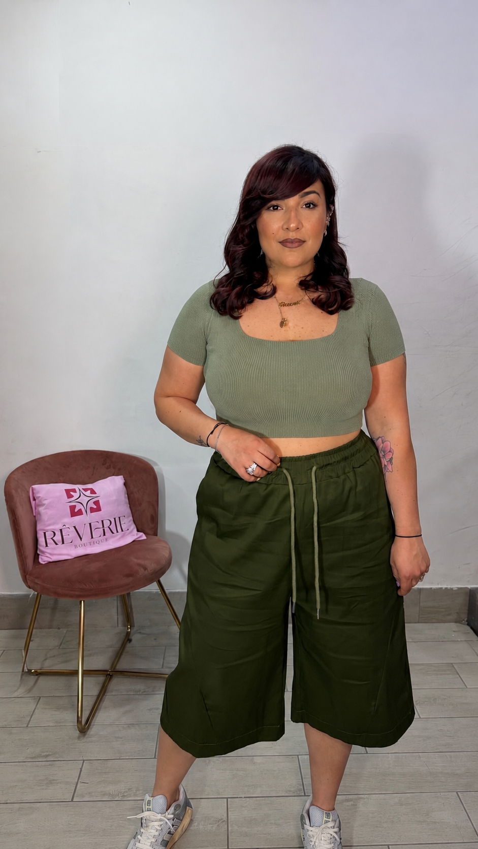 Maglia Marea Verde Crop 809