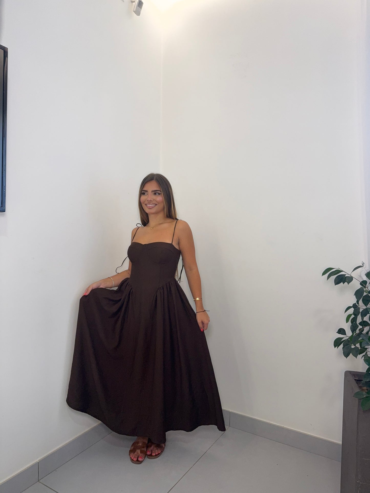 Abito Flora Marrone 6005