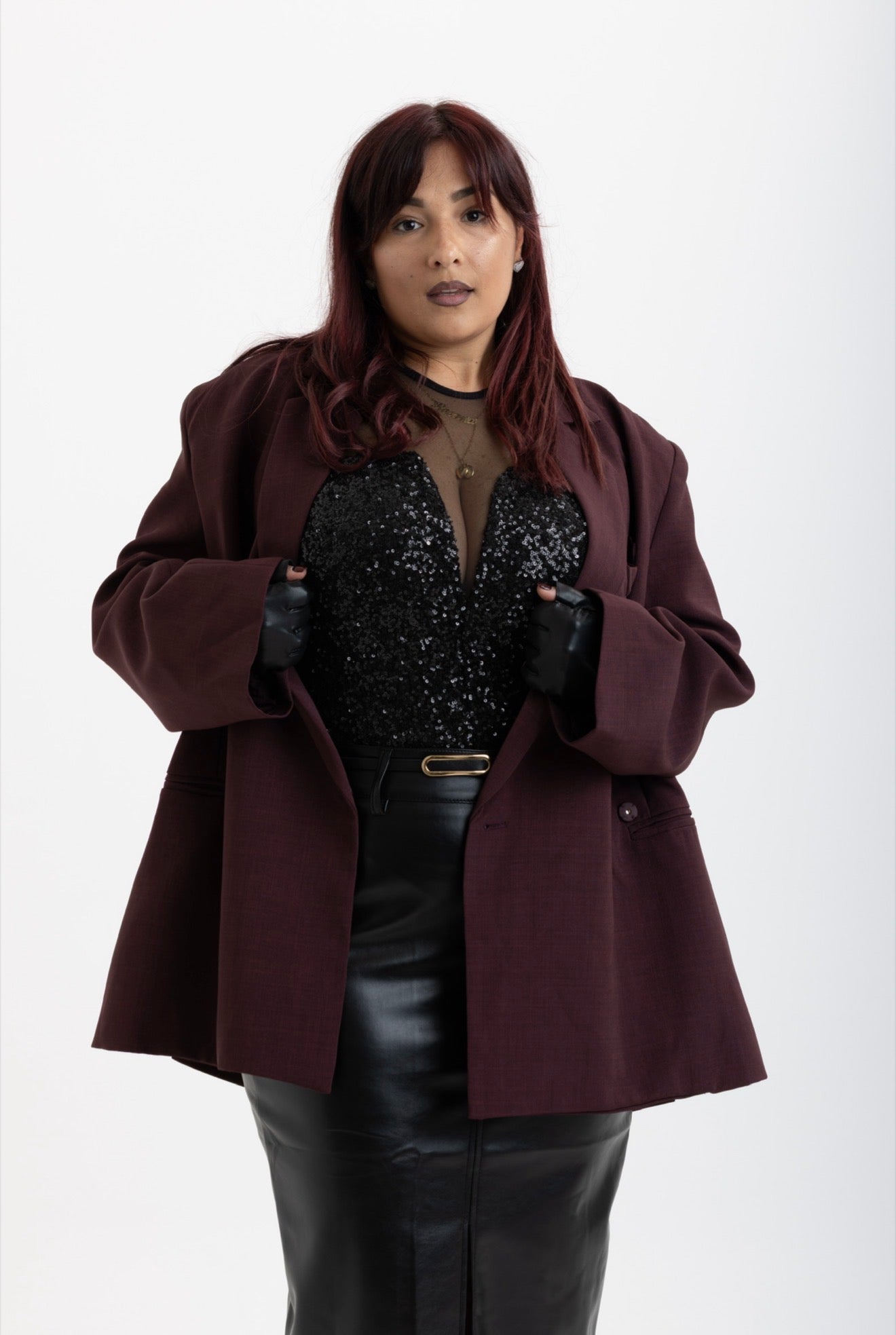 Body Shiney Nero con paillettes 3033