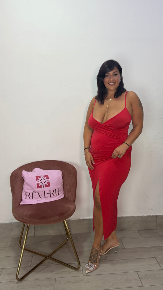 Dress Charlotte Rosso in tessuto 4-DC