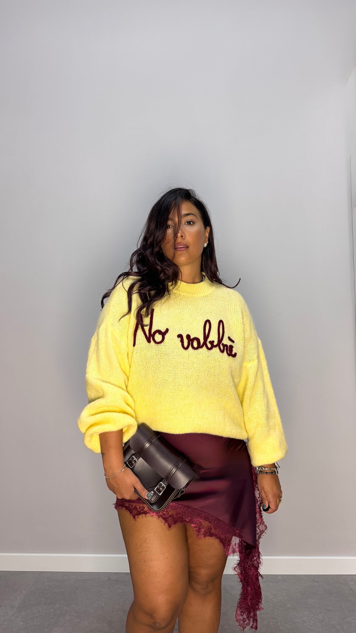 Maglione No Vabbè  Giallo DS2702