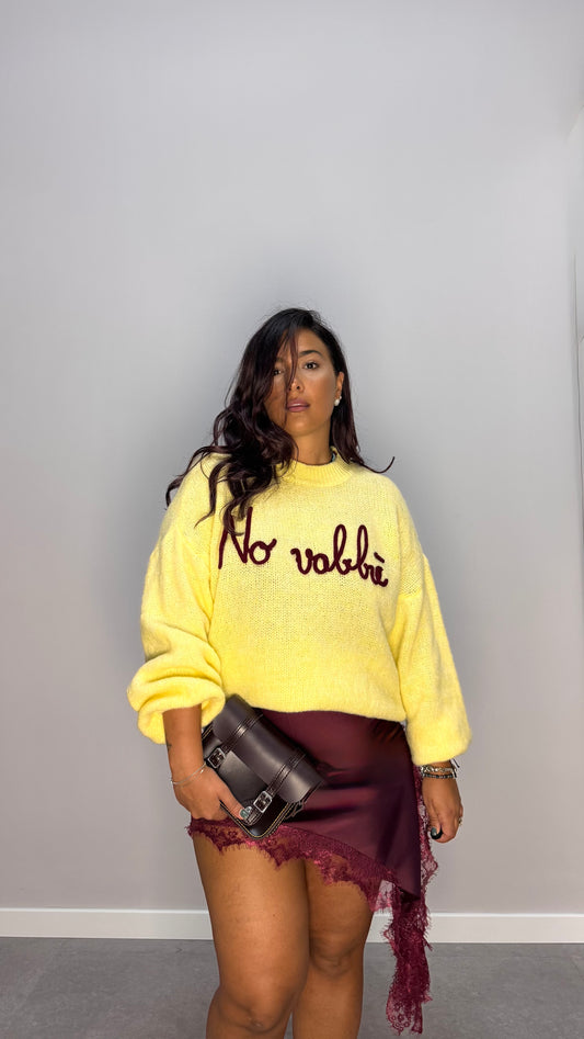 Maglione No Vabbè  Giallo DS2702