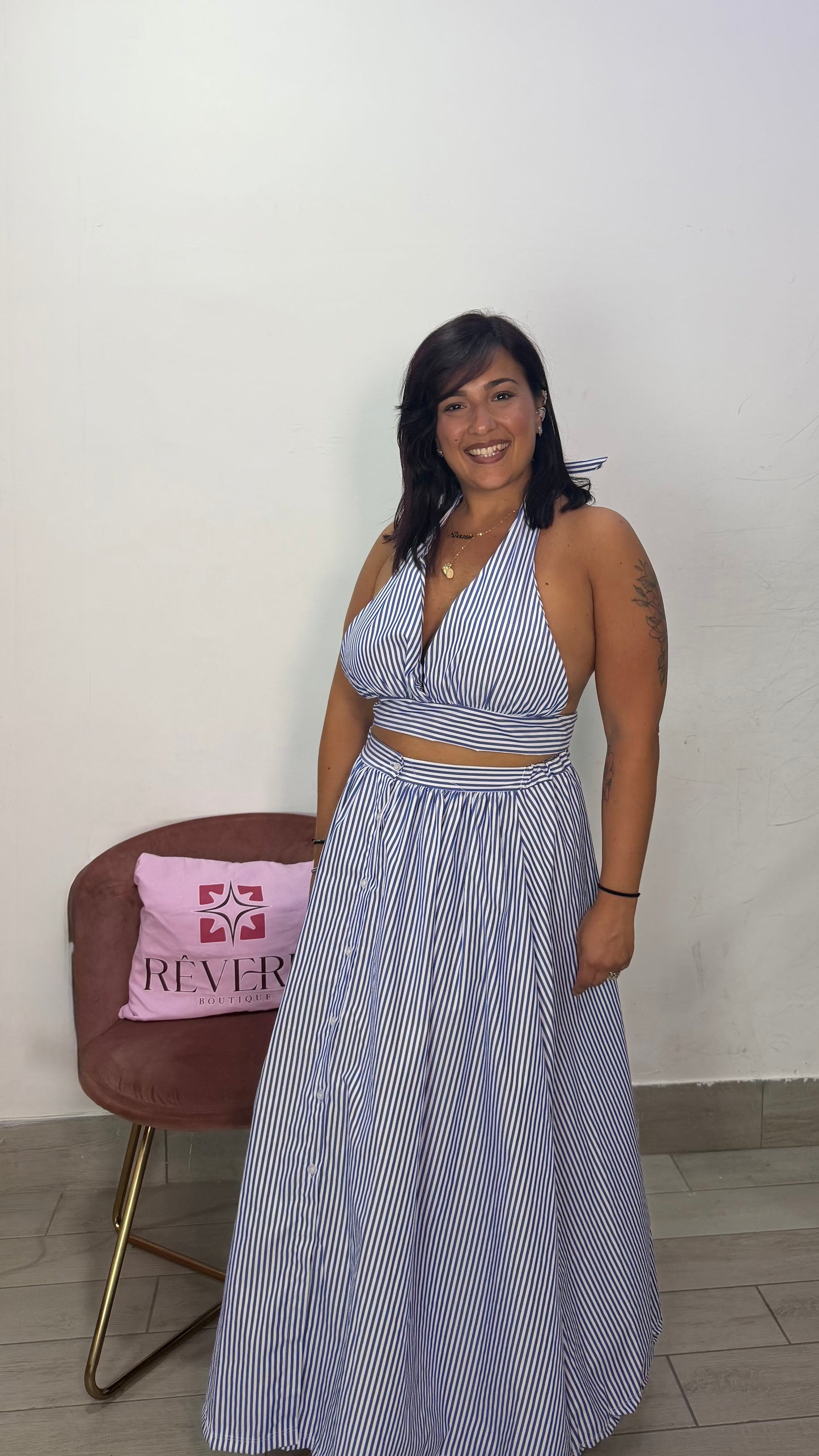 Coordinato Coco A Righe Blu 44C