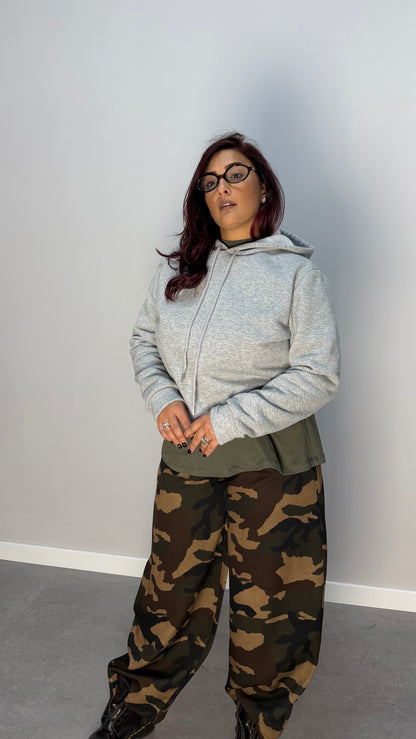 Felpa warmly con Cappuccio Felpata Grigia FD38061