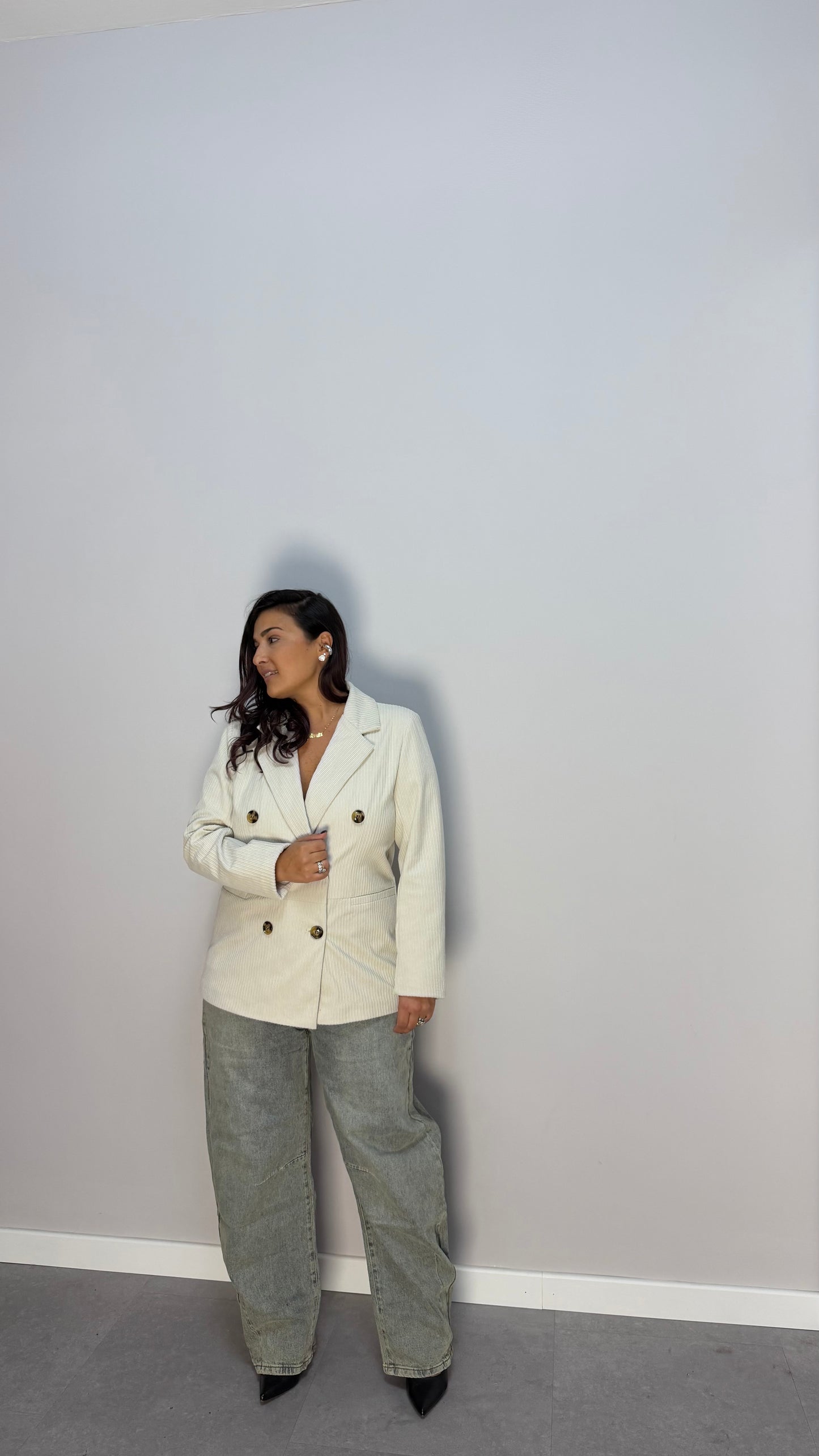 Giacca Cordelia in velluto Panna 251017