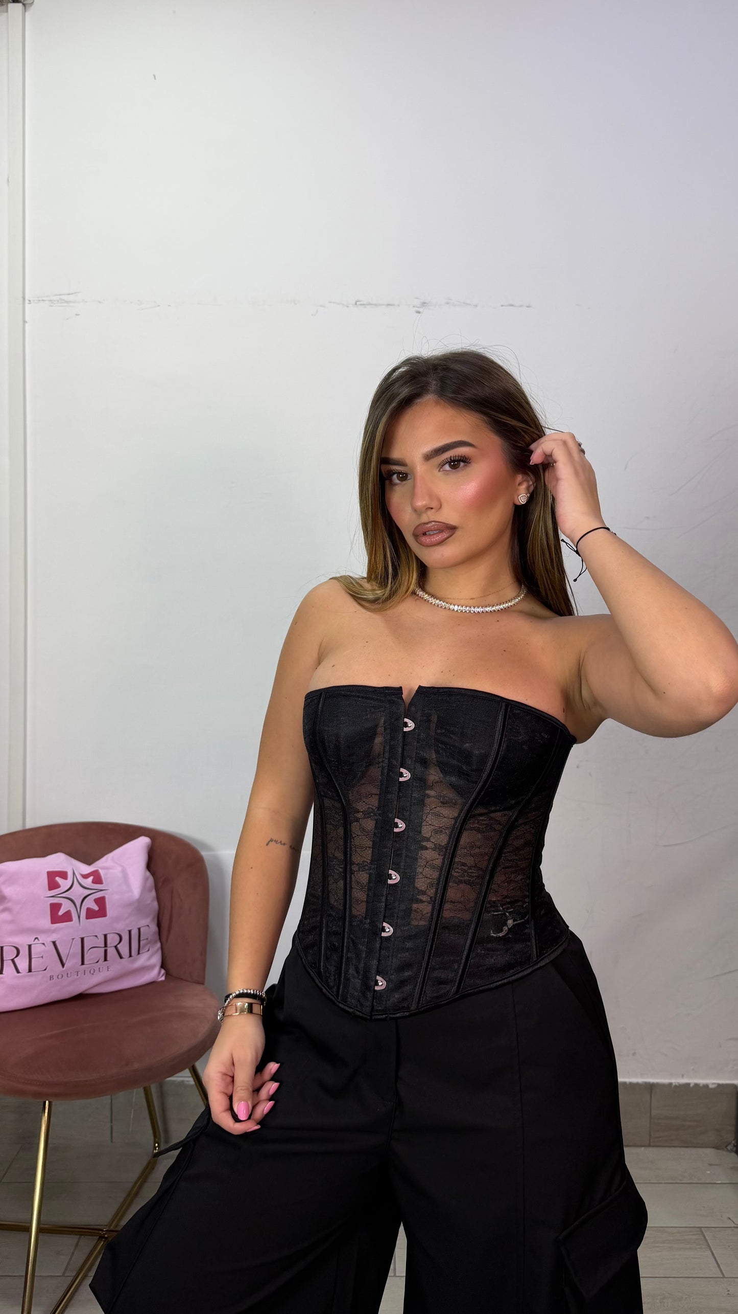 Top Ines Bustier Nero 50082