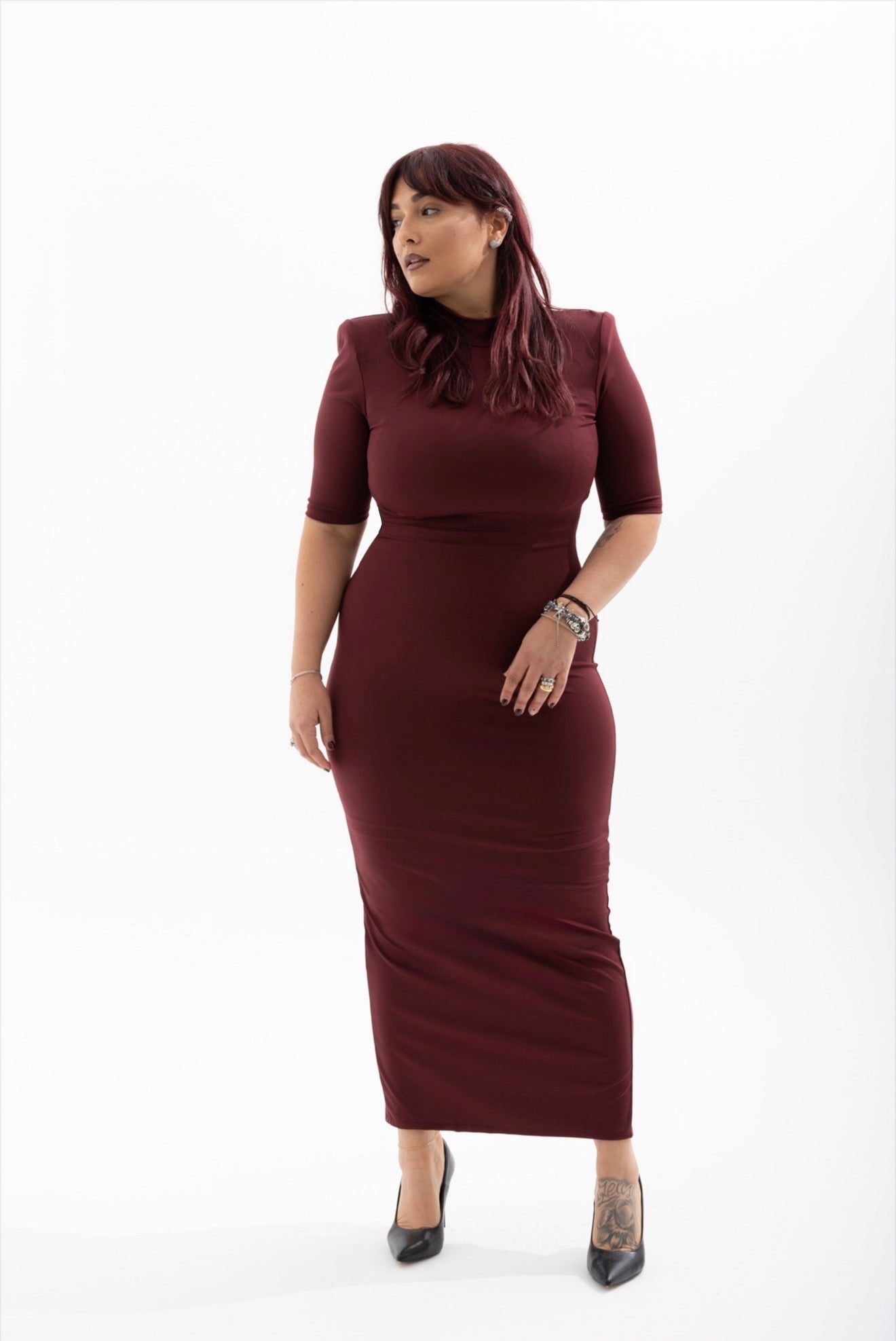 Dress Sirena Bordeaux in licra 27333