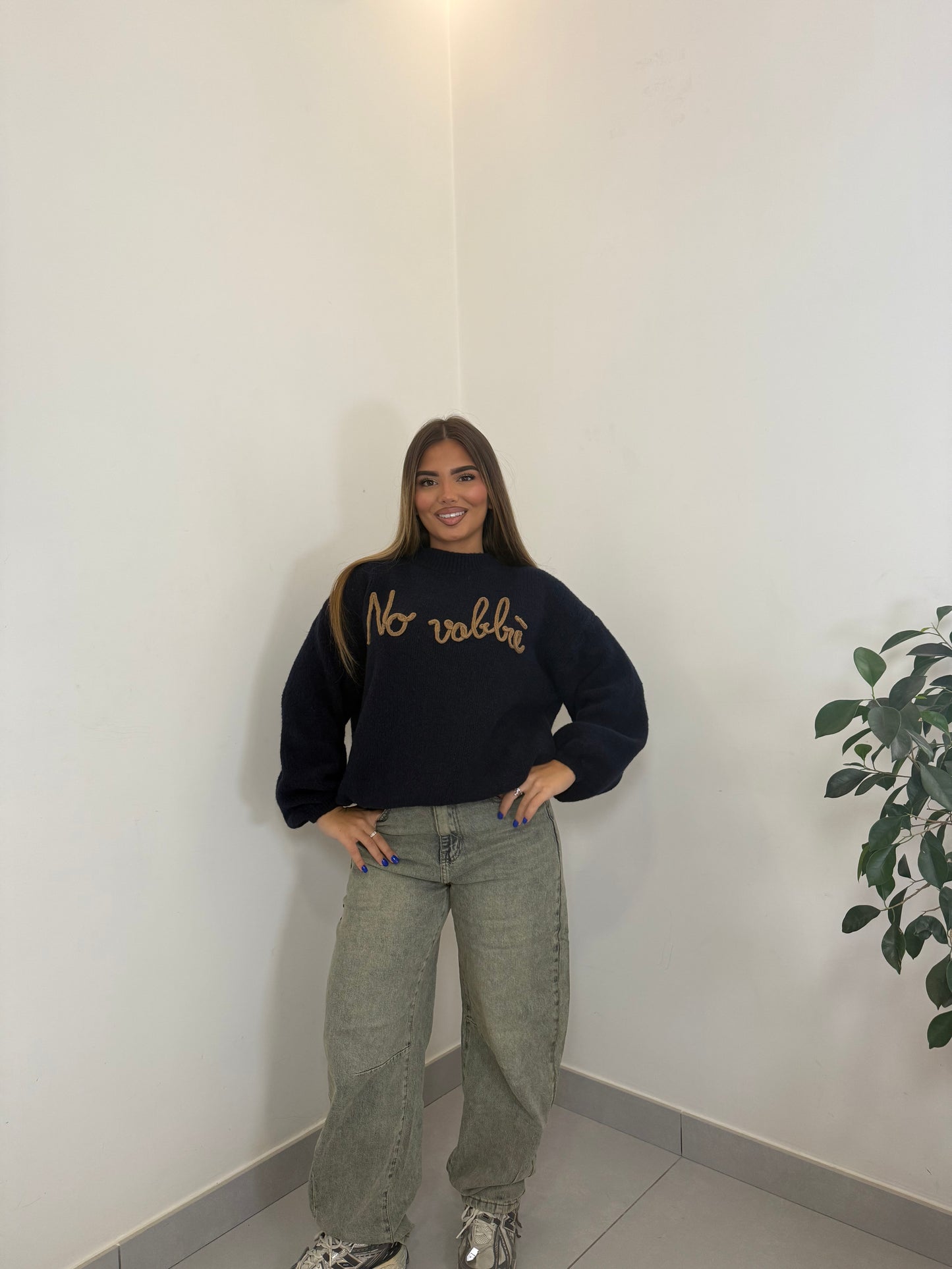 Maglioncino No vabbè blu 2702