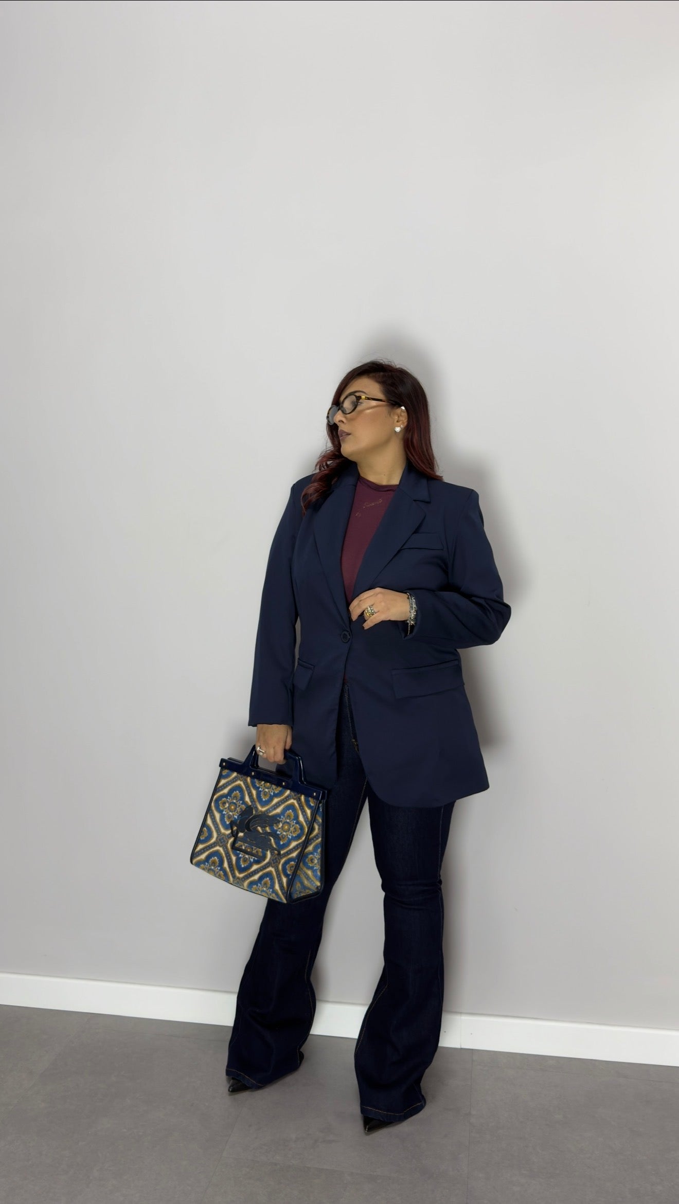 Giacca Moné Blu un bottone M11035