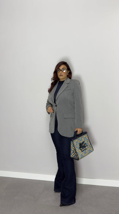 Giacca Moné Grigio un Bottone M11035