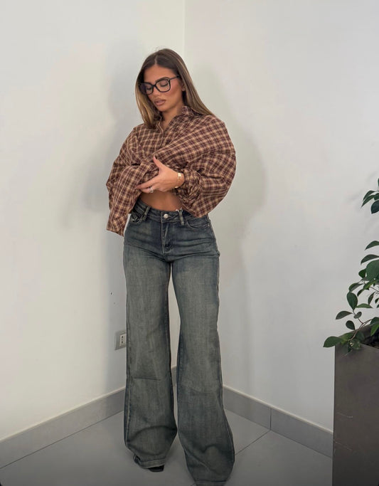 Jeans Palazzo Tabacco Premium Quality M2270-3