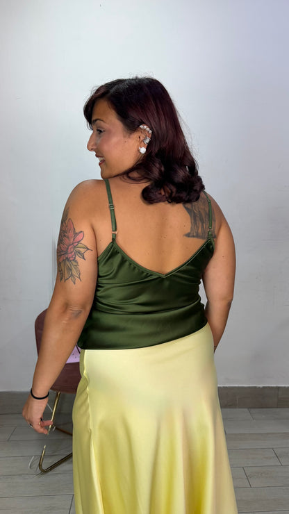 Top Camilla Verde in Raso 8621