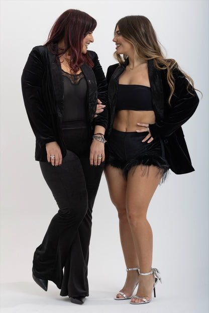 Giacca Ely Paillettes Nera in velluto 37230