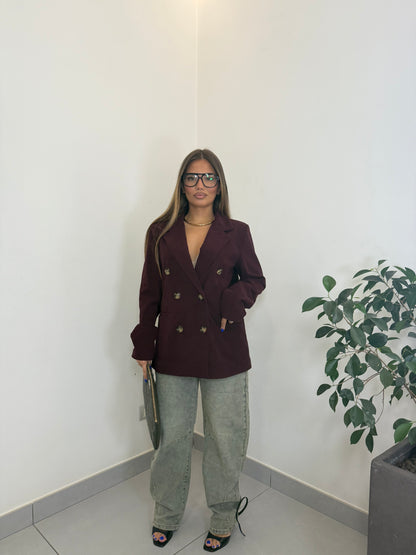 Giacca Cordelia in velluto Bordeaux 251017