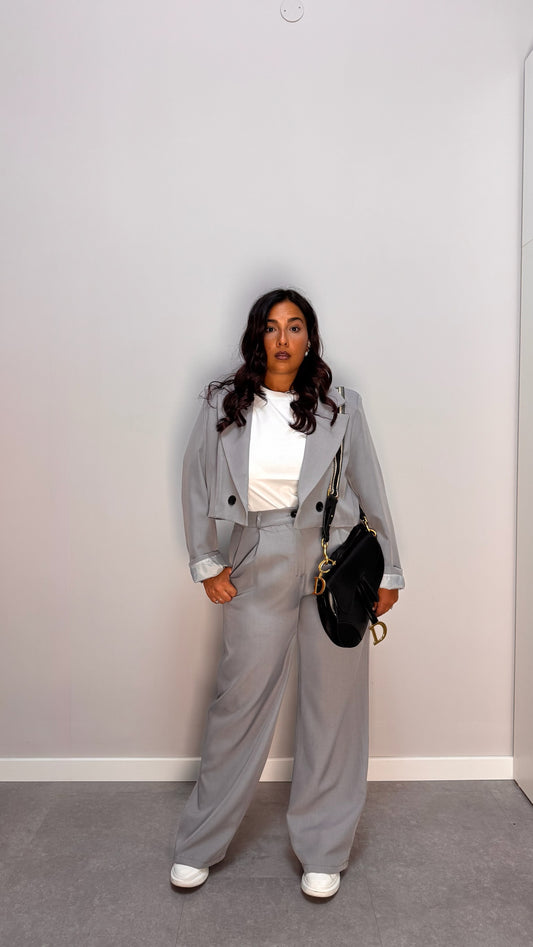 Tailleur cropped Grigio MLB10116