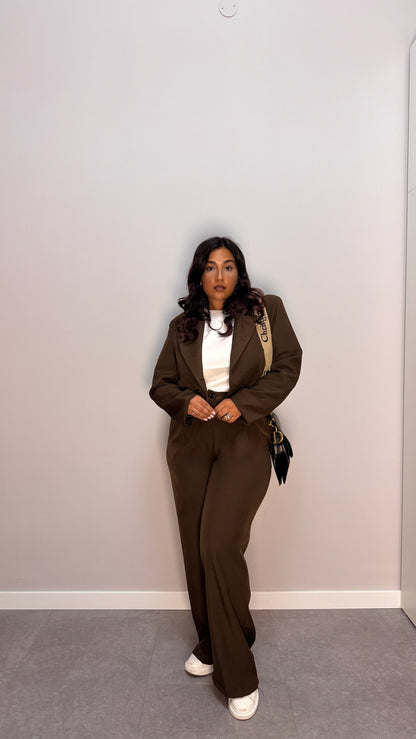 Tailleur Cropped Marrone MLB10116