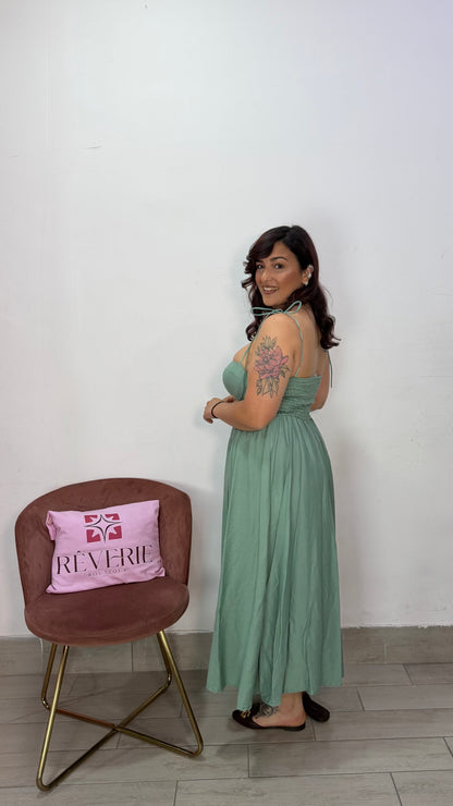 Dress Flora Verde Acqua 6005