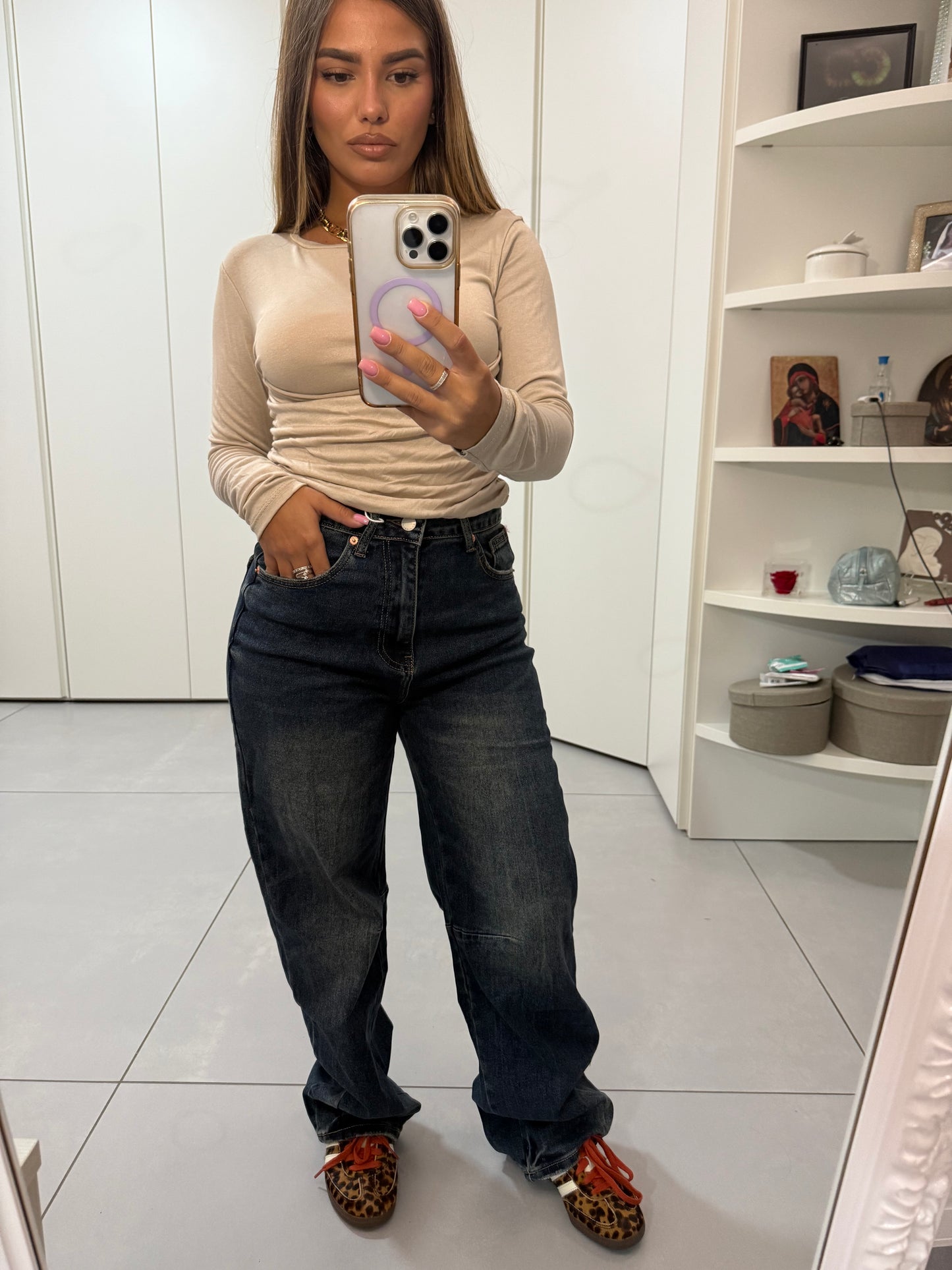 Jeans Sfumato beige Y359