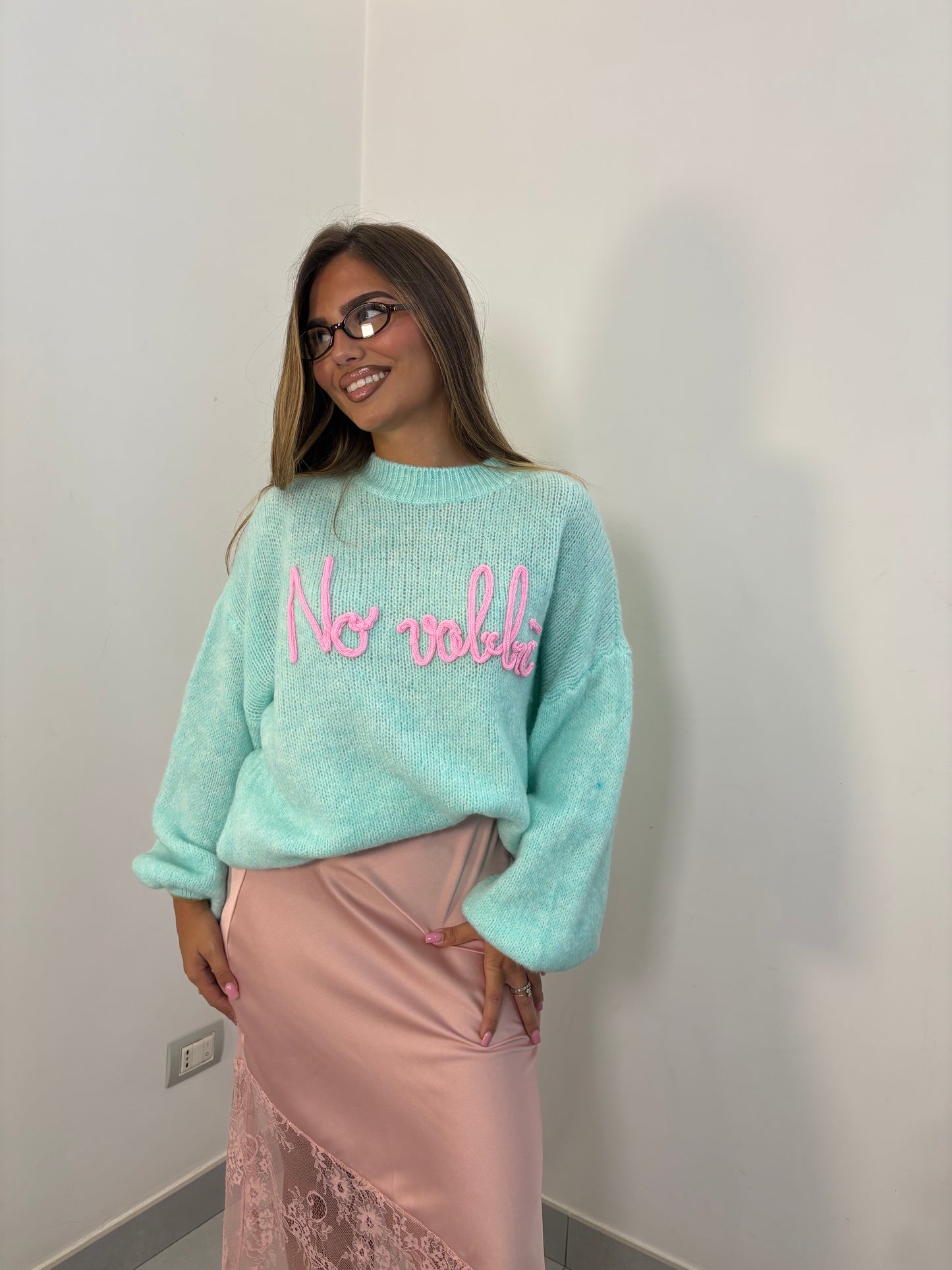 Maglione No Vabbè  Verde Acqua DS2702